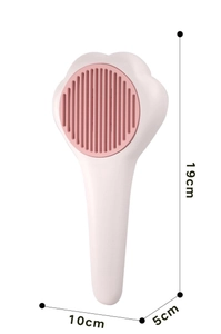 Spécifications de taille pour la brosse chat rose en forme de patte mesurant 19cm par 10cm