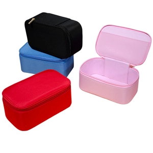 Neceser de maquillaje impermeable de tela Oxford en cuatro colores con cierre de cremallera
