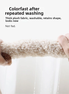 Close-up of durable plush bear hat fabric showing wash resistance and soft texture