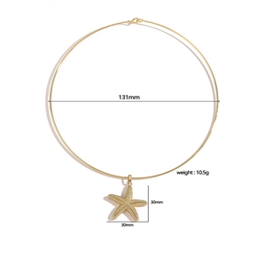 Mappa delle dimensioni della collana con ciondolo a stella marina dorata con peso di 10,5g