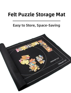 Détail du tapis de puzzle en feutre noir avec guides pour puzzles de 1000 et 1500 pièces