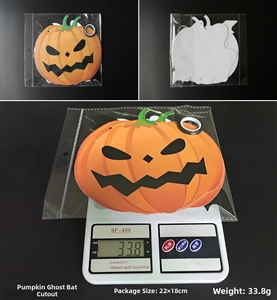 Halloween banner set packaging dimensions 22x18cm and lightweight 33.8g weight detail