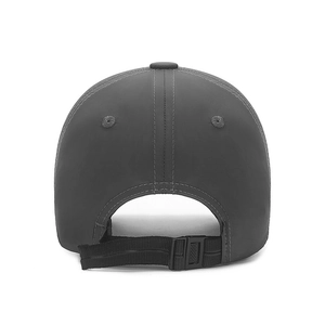 Back view of a quick-dry dark grey sun protection baseball cap with adjustable strap