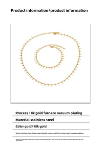 Macro shot of 18K gold plated stainless steel foot chain necklace set details