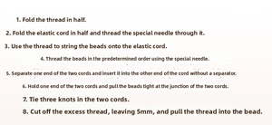Step-by-step tutorial for DIY jade bead bracelet assembly and elastic cord knotting