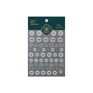 Stereo line frosted nail stickers featuring iridescent heart and butterfly designs M492