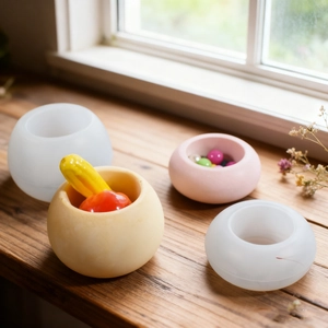 Oval resin silicone molds set for DIY flower pots and succulent storage cups