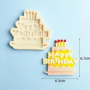 Happy Birthday silicone cake mold for fondant and chocolate decoration 6.5x6.7cm size
