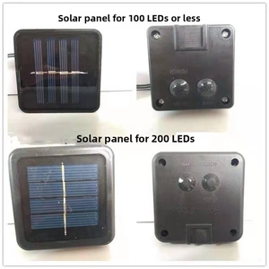 Dual solar panel controller specifications for LED frosted ball light string with mode buttons