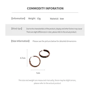 Detail view of leopard print hoop earrings showing 4.7cm height and 1cm width dimensions