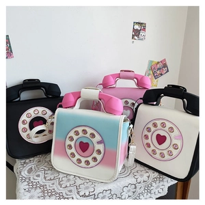 Creative retro rotary telephone shaped crossbody bags in various colors and styles for women