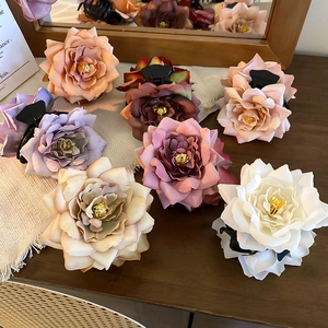 Pinces à cheveux roses en tissu élégantes en plusieurs couleurs pour coiffures
