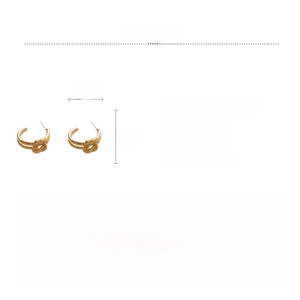 Spécifications détaillées des boucles d'oreilles nœud en C en acier inoxydable doré