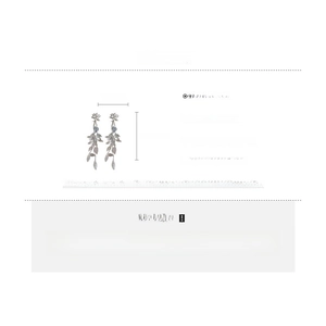 Tableau des tailles pour boucles d'oreilles pendantes feuilles argentées avec détails