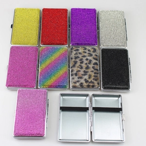 Double-sided rhinestone encrusted cigarette case for women available in multiple colors