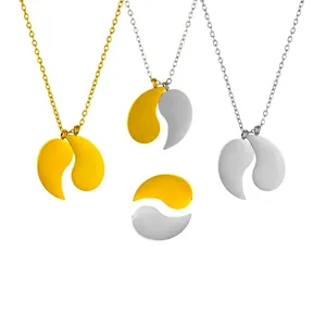 Minimalist Water Drop Yin Yang Necklace Earrings Bracelet 18K Gold Plated Stainless Steel Jewelry For Women