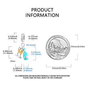 Detailed technical drawing of a wine glass pendant with precise millimeter dimensions