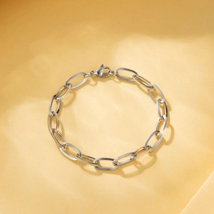 Minimalist Stainless Steel Chunky Chain Bracelet Oval Link Hip Hop Trendy Fashion Jewelry Accessories For Women