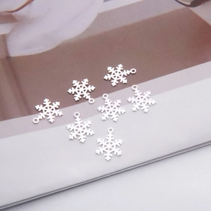 S925 sterling silver snowflake pendants set of seven for DIY jewelry making and crafts