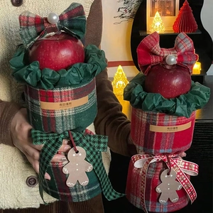Christmas British Plaid Velvet Fabric Gift Wrapping DIY Ribbon Card Set For Christmas Tree Decor Handmade Bouquet Materials