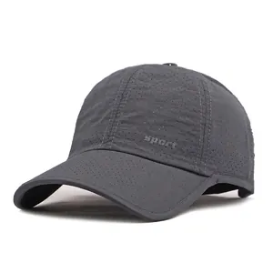 Casquette de baseball gris foncé en maille respirante pour protection solaire avec logo