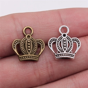 Antique Style Alloy Metal Crown Shape Charms For DIY Jewelry Making Necklaces Bracelets Findings