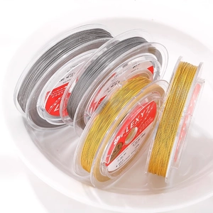 Flexy 7 strand stainless steel beading wire in gold and steel colors for DIY jewelry