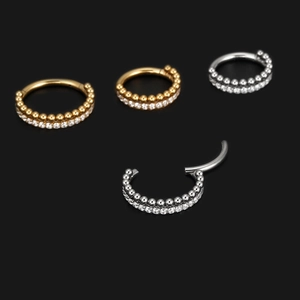 Zweireihige Segmentringe aus Edelstahl mit Zirkonia und Perlen in Gold und Silber-Optik
