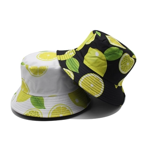 Tropical Fruit Print Bucket Hat Cotton Polyester Breathable Sun Protection Summer Outdoor Casual Street Style For Women Men