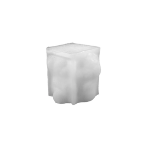 Minimalist white bubble cube candle silicone mold with 3D spherical textured surface