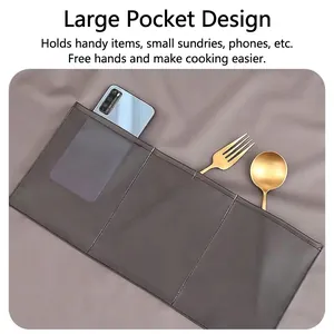 Waterproof TPU apron with multi-compartment large pockets and transparent phone slot