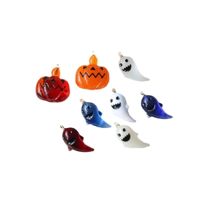 DIY Halloween charms with colorful resin pumpkin and ghost shapes for jewelry making