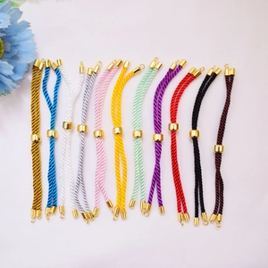 Adjustable 18K gold plated Milanese braided rope bracelets in 12 assorted colors for DIY jewelry