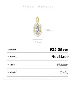 Detailed view of S925 sterling silver Evil Eye pendant with 16.6mm x 10mm dimensions