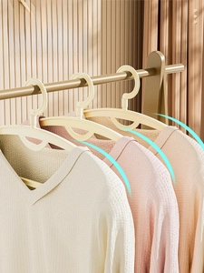 Detail of wide shoulder anti-slip hangers preventing shoulder bumps on knitwear