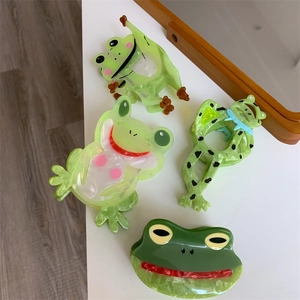 Acetat Frosch Haarklammer Niedliche Tierform Grüne Haarkralle Cartoon Haarnadel Zubehör Für Damen Mädchen Styling