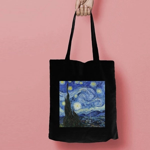 Art Oil Painting Canvas Tote Bag Van Gogh Monet Print Aesthetic Shoulder Bag Reusable Fashion Handbag For Women