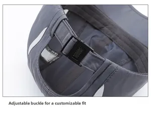 Detail of adjustable elastic buckle and breathable mesh on the quick-dry baseball cap