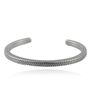Stainless Steel Open Cuff Bangle Diamond Textured Pattern Simple Fashion Jewelry For Women Men Titanium Steel Polished