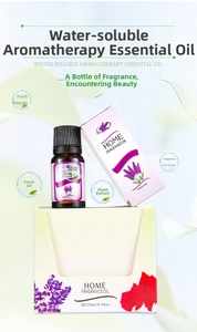 Lavender water-soluble essential oil in a 10ml amber bottle with purple gift box packaging
