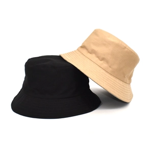 Chapeaux bob réversibles classiques en toile noir et kaki avec bordure renforcée