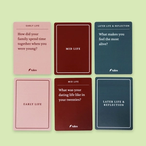 Life Story Interview Kit cards for early to later life memories with expert prompts