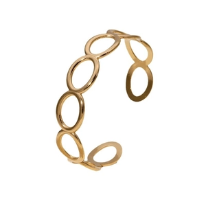 Minimalist gold plated stainless steel open chain link bracelet for women's fashion