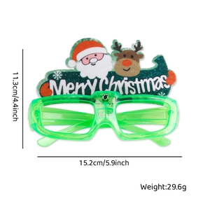 LED Christmas glow glasses with Santa and reindeer motifs for holiday party eyewear