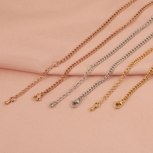 Curb Chain Necklace 304 Stainless Steel Jewelry Replacement Accessories With Lobster Clasp Extension For Women Men