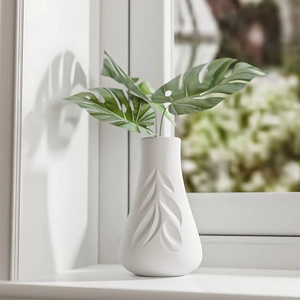 White leaf pattern silicone mold for diy resin vases and nordic home decor ornaments