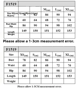 Size chart for velvet off-shoulder evening dress with measurements for XS to XL