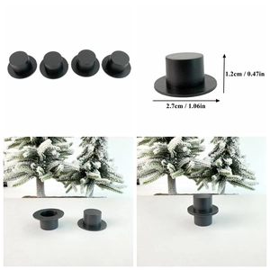 Detailed size view of a 2.7cm mini black doll hat for creative DIY accessory projects