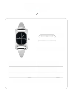 Detail specifications of square steel watch with 22x36mm dial and 8mm case thickness