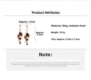 Detailed specs for retro irregular enamel earrings with imitation pearls measuring 5.5cm